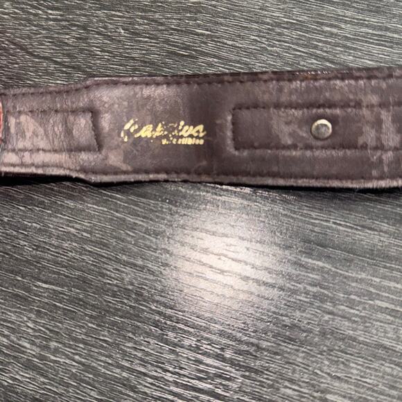 VTG Captiva Brown Leather Belt With Silver Tone Accents Size Large Y2K - Picture 4 of 7